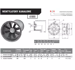 Вентилятор канальный Deltafan 355/KAN/10/10/40/400/H